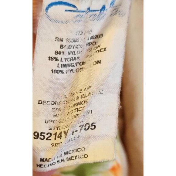 Vtg Catalina 3-Piece Swimsuit Cropped Tank High Waisted Bottoms Coverup Shorts L - Picture 8 of 16